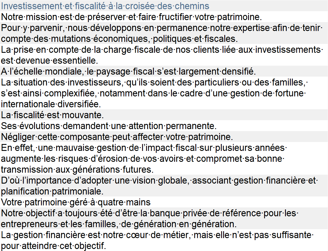 Ejemplo de un documento de una entidad bancaria original en francés