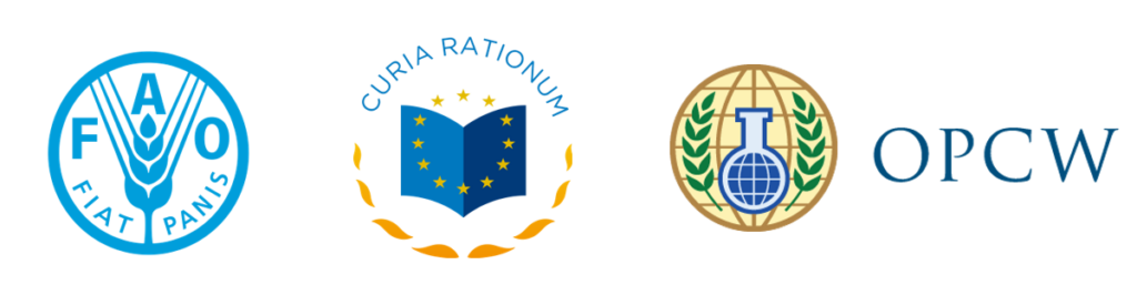 Logos de Organización de las Naciones Unidas para la Alimentación y la Agricultura, Tribunal de cuentas Europeo y Organización para la Prohibición de las Armas Químicas